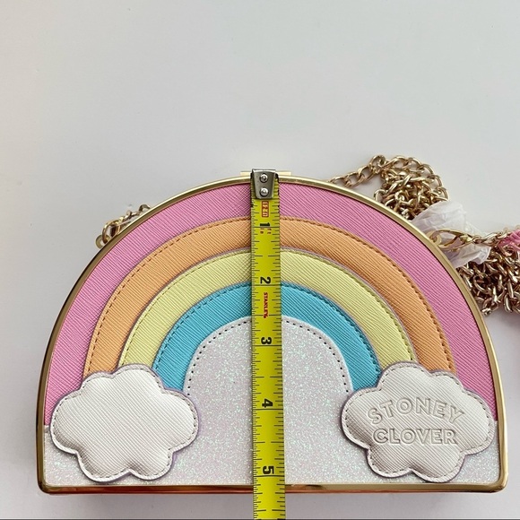Stoney Clover Lane Target Rainbow crossbody purse bag good tone chain - Picture 2 of 9